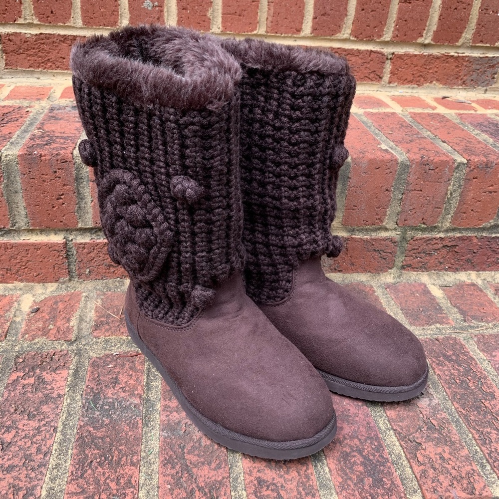 Brown fur lined boots